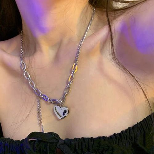 Collier D'amour Femme Été Sentiment Collier En Acier Titane Femme Ins Hip Hop Clavicule Chaîne Ne Se Décolore Pas Lvn902