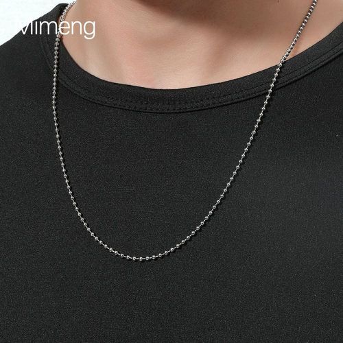 Collier Homme Acier Inoxydable Chaîne Boule Acier Titane Hip Hop Collier Acier Titane Lvn1101
