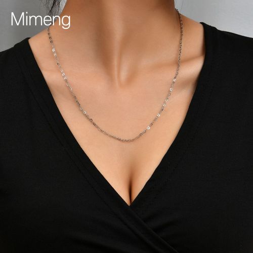 Collier En Acier Inoxydable Chaîne De Clavicule À La Mode Des Femmes Collier En Acier Au Titane Lvn1094