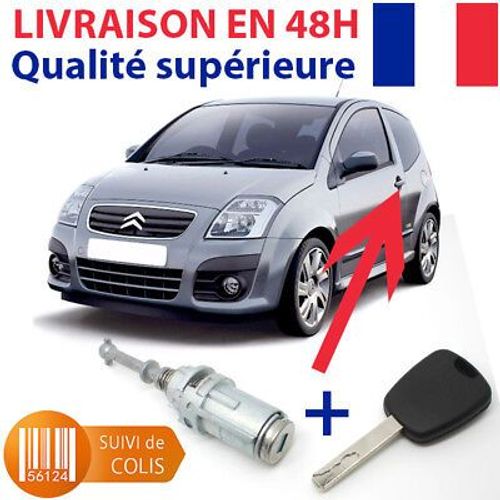 Barillet Serrure Citroen C2 C3 Porte Avant Gauche + 2 Cles