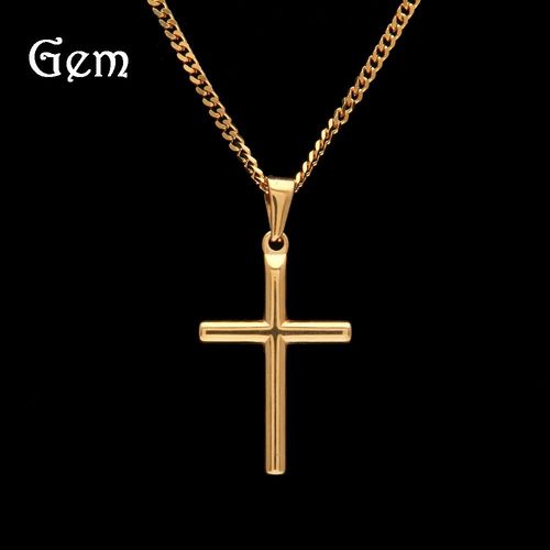 Hip Hop Plaqué Or Pendentif Croix Pendentif Chandail Homme Lvn1240