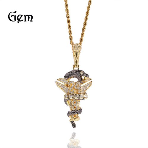 Hip Hop Kobe Black Mamba Viper Croix Pendentif Collier Hommes Fans De Basketball Lvn1233