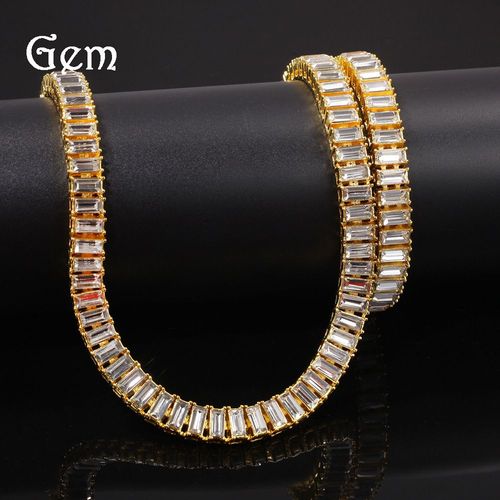 Collier En Diamant À Une Rangée Échelle Alternative Diamant Carré 724 Pouces Collier Pour Homme Hip Hop Lvn1509