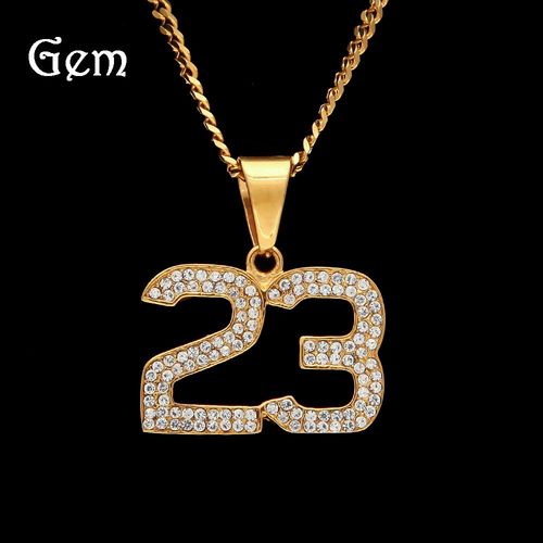 Hip Hop Acier Inoxydable Diamant No. 23 Pendentif Hip Hop Hip Hop Dance Competition Lvn1538