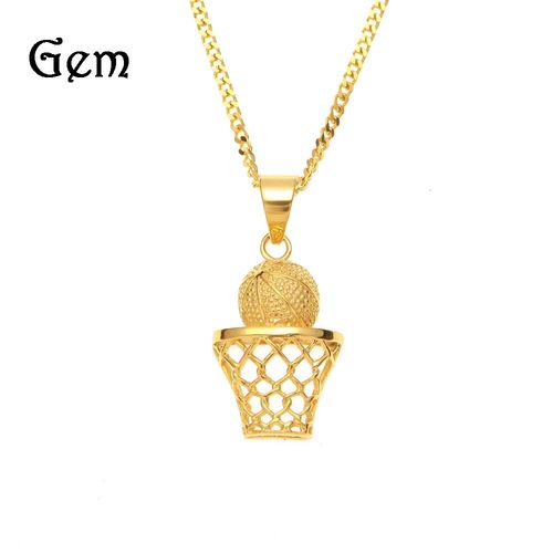 Hiphop Hip Hop Préservation Des Couleurs En Acier Inoxydable Basketball Hoop Pendentif Basketballpendant Placage Sous Vide Lvn1746
