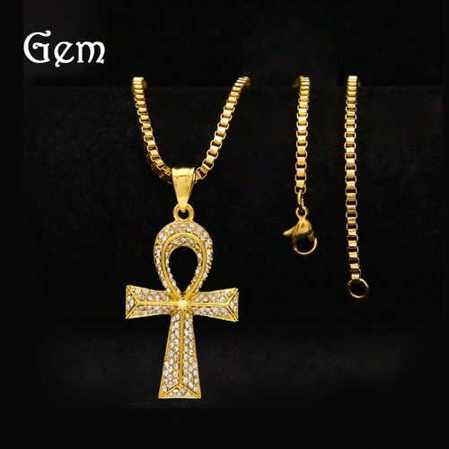 Hip Hop Ankh Clé Diamant Vie Pendentif Accessoires Pour Hommes Lvn1771