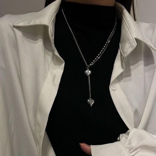 Feeling Love Pendentif Collier En Acier Au Titane Femme Ins Chaîne De Clavicule Hip Hop Lvn2021
