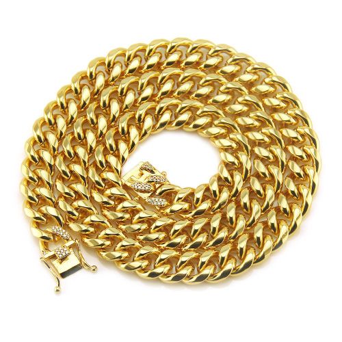 Collier Hip Hop Diamant Brut Chaîne Cubaine Collier Dominateur Hommes Grande Chaîne En Or Collier Lvn2990