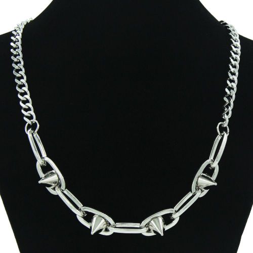 Rivet En Acier Au Titane Chaîne Cubaine Couture Clavicule Chaîne Hipster Collier Tour De Cou Pour Hommes Et Femmes Lvn3007