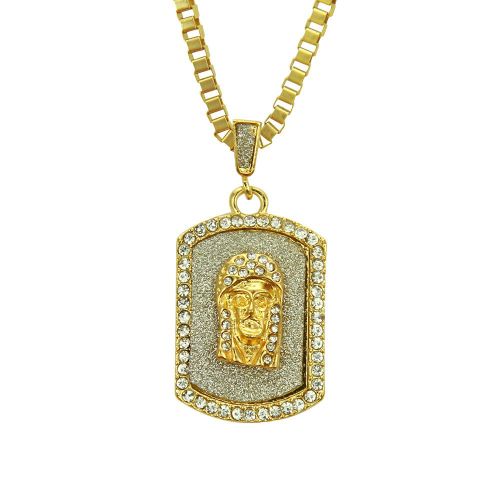 Hip Hop Diamant Paillettes Portrait Militaire Marque Pendentif Collier Hommes Hiphop Hip Hop Lvn3119