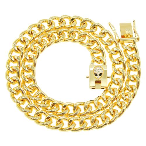 Hip Hop Brillant Crypté Rond Meulage Cubain Chaîne Collier Hommes Diamant Boucle Punk Clavicule Chaîne Lvn3246