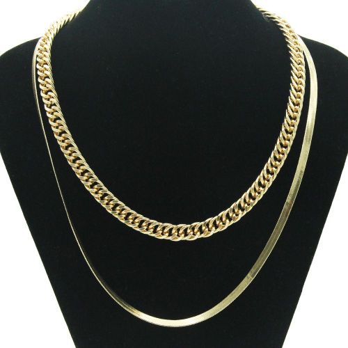 Ins Double Couche Chaîne Cubaine Collier Pendentif Hipster Chaîne En Os De Serpent Chaîne Latérale Rue Clavicule Chaîne Lvn3294