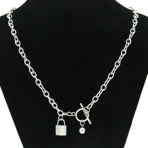 Harajuku Titane Acier Cloche Serrure Ot Boucle Collier Hip Hop Ins Rue Clavicule Chaîne Lvn3280