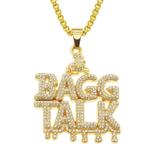 Collier Pendentif Lettre Goutte De Diamant Pour Hommes Pendentif Hip Hop Cool Tag Lvn3307