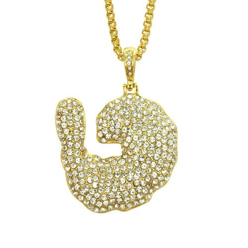 Hip Hop Diamant Crevette Creative Pendentif Collier Discothèque Cool Hommes Lvn3559