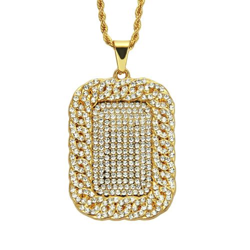 Collier De Diamants Complet Pendentif Pendentif En Diamant De Marque Militaire Pour Hommes Hiphop Lvn3573