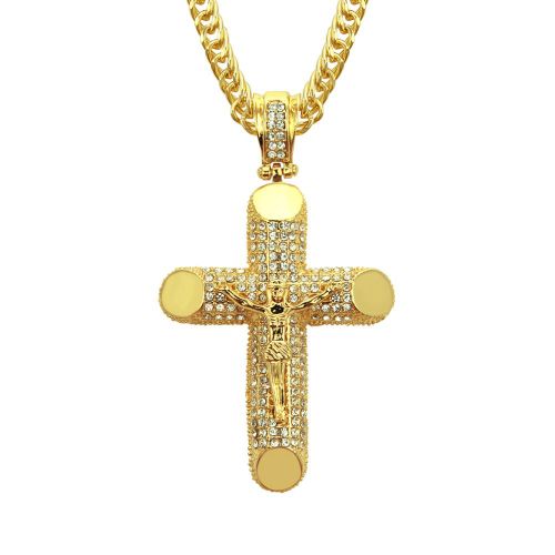 Hip-Hop Croix Diamant Pendentif Collier Hommes Hip-Hop Dominant Pendentif En Or Lvn3601