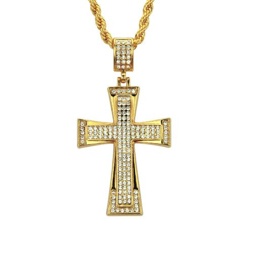 Collier Pendentif Croix Vintage Diamant Pendentif Hip Hop Pour Homme Lvn3617