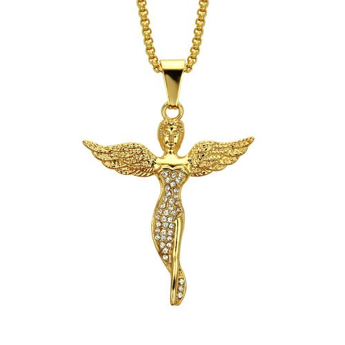 Ebay Hip Hop Diamant Ange Déesse Pendentif Collier Lvn3616