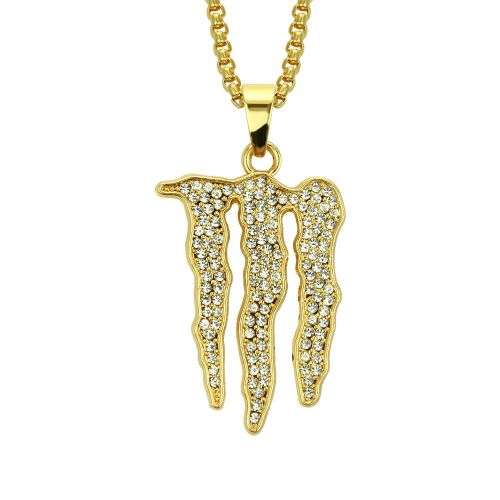 Alphabet Symbole Hip Hop Diamant Long Collier Hommes Hip Hop Pendentif Collier Lvn3626