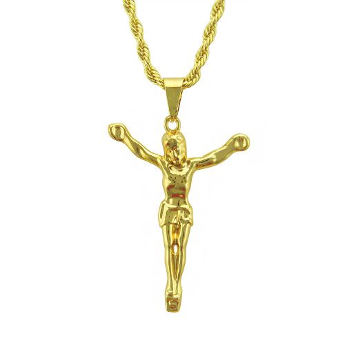 14k Plaqué Or Alliage Croix Hip Hop Pendentif Collier Hiphop Hip Hop Rock Hommes Pendentif Lvn3678