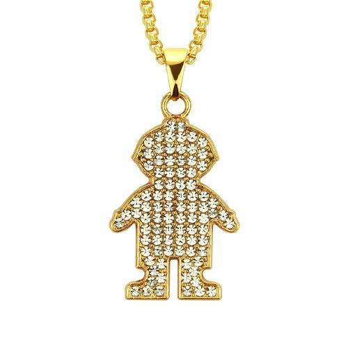 Diamant Hip Hop Pendentif Collier Hommes Plaqué Or Hip Hop Pendentif Collier Fourniture Lvn3690
