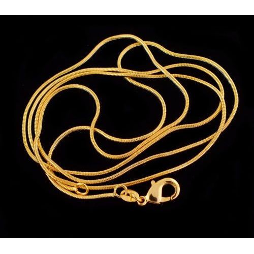 Pendentif Chaîne En Os De Serpent Plaqué Or 18l Avec Chaîne Clavicule Chaîne Original Unique 1mm Lvn3897