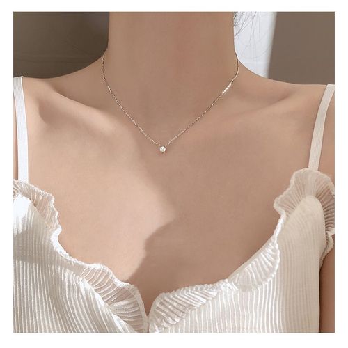 Collier De Diamants Flash En Argent Sterling Plaqué S925 Chaîne De Clavicule À La Mode Des Femmes Ins Lvn3919