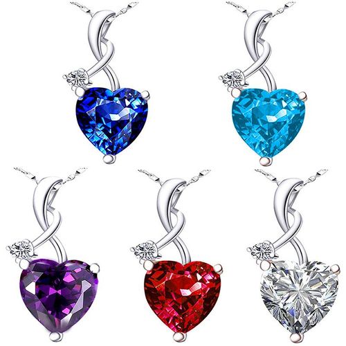 Ebay Pendentif Coeur Rubis 925 Argent Plaqué Collier De Topaze Bleu De Mer Lvn3954
