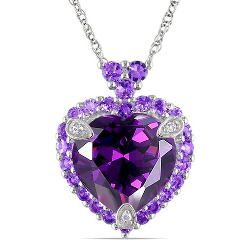 Collier Pendentif Coeur Améthyste Ebay Lvn4043