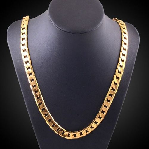 Colliers Tendance Pour Hommes Et Femmes Collier Latéral Plaqué Or 18 Carats Avec Pièce Torsadée Hip Hop Lvn4217