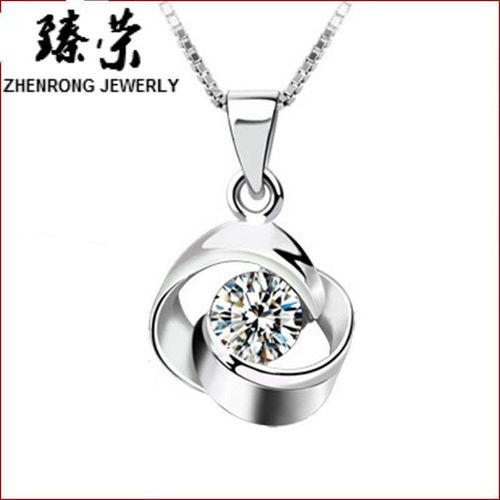 Cuivre Plaqué Argent Love At First Sight Collier Spinning Love Pendentif Lvn4233