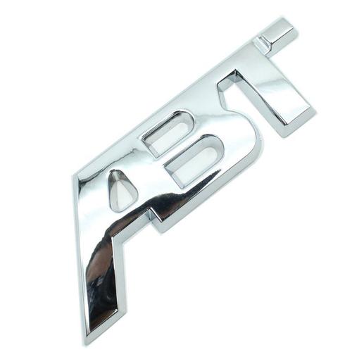 Applicable À Audi Volkswagen Logo Allemand Modifié Abt Seat Skoda Autocollant Arrière En Métal À Maille Moyenne (Argent 11.5 * 4.5cm)