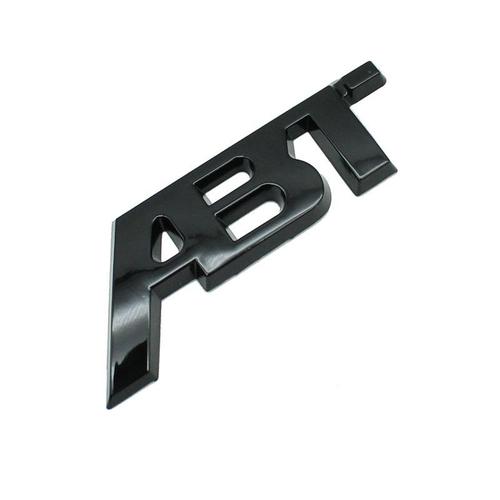 Applicable À Audi Volkswagen Logo Abt Modifié Allemand Seat Skoda Autocollant Arrière En Métal À Maille Moyenne (Noir 8 * 3.3cm)