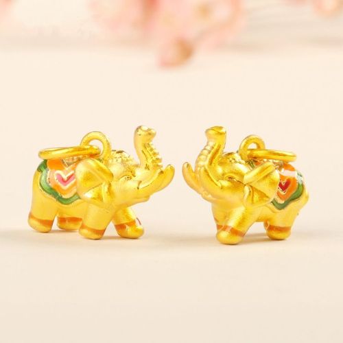 Pendentif Éléphant Plumeau Doré Comptoir De Boutique Or Homme Et Femme Bracelet Passepartout Avec Perles 3d Perles De Transfert De Peinture Or Lvn4271