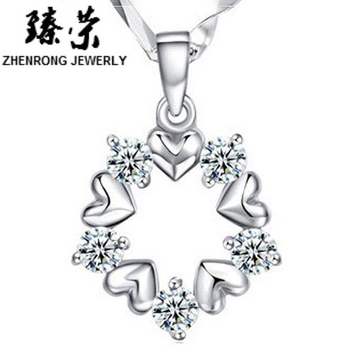 Marchandises Collier Fleur Collier Plaqué Argent Pendentif En Cristal Pour Femme Clavicule Courte Lvn4475