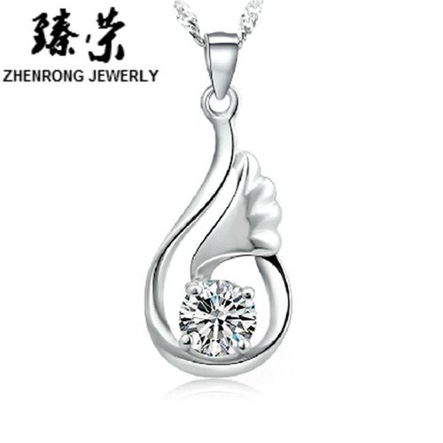 Sweet Angel Wings Ailes Cuivre Plaqué Argent Collier Femme Court Pendentif Cristal Violet Lvn4507