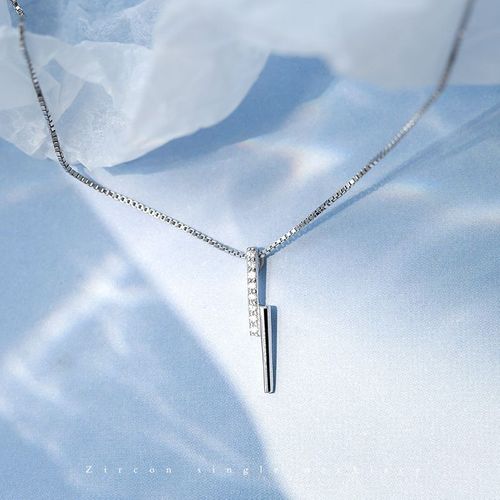 Sautoir Géométrique En Diamant Flash Plaqué Argent S925 Ins Chaîne De Clavicule Tendance Pour Femme Lvn4622