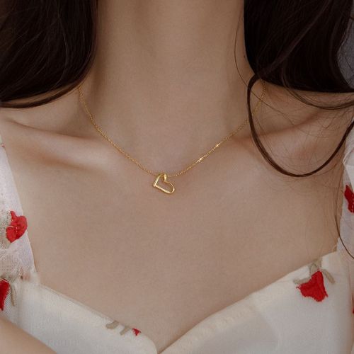 Collier Coeur Collier Plaqué Argent Sterling Pour Femme Chaîne Clavicule Pour Femme Collier Clavicule Femme Ins Lvn4619