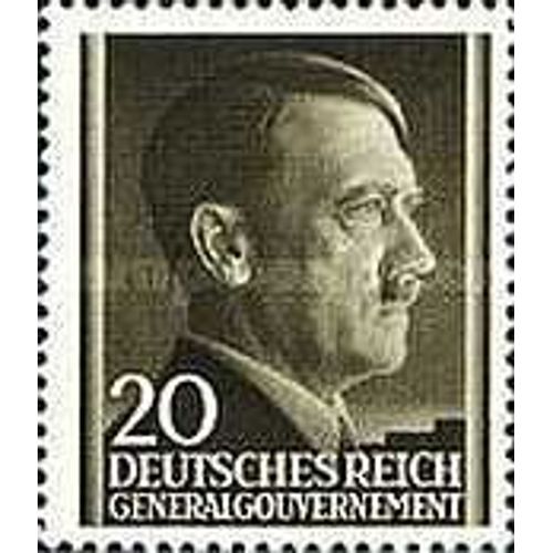 Pologne, Occupation Allemande 1941, Gouvernement General, Très Beau Timbre Neuf** Luxe Yvert 88, Chancelier Hitler 20gr. Gris Brun.