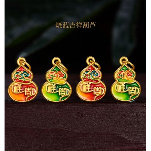 Pendentif Gourde Plaqué Or En Laiton 3d Porte-Bonheur En Or Dur Et Pendentif Femme Gourde Bonne Fortune Pour Mère Lvn4853