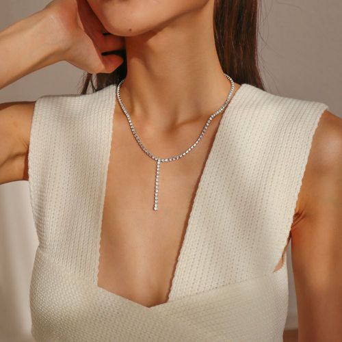 N9762 Collier Géométrique Y Type Rétro Plein Diamant Collier Créatif Collier Lvn5127