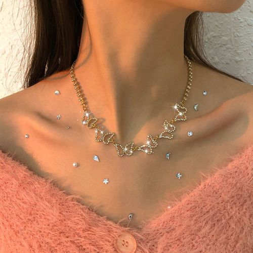 N9318 Collier Papillon Géométrique Hong Kong Lady Collier Diamant Complet Femmes Lvn5163