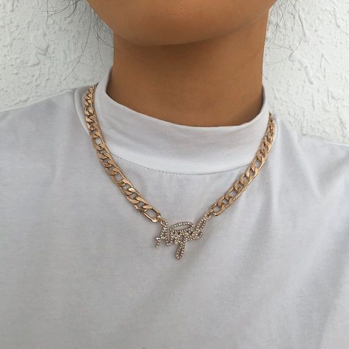 N9077 Collier Chaîne Épaisse Exagérée Tir De Rue Collier Simple Couche Plein Diamant Collier Rétro Lvn5410