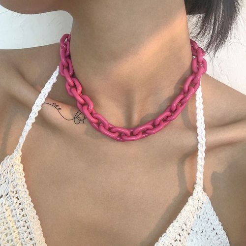 N9032 Exagéré Punk Hip-Hop Résine Collier Alliage Acrylique Rétro Chaîne Épaisse Clavicule Chaîne Femme Lvn5480