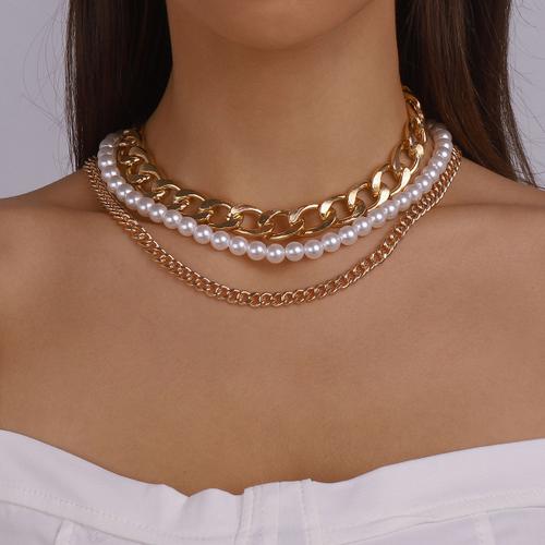 N10408 Collier Multicouche Collier Vintage Perle D'imitation Sweet Cool Collier Lvn5558