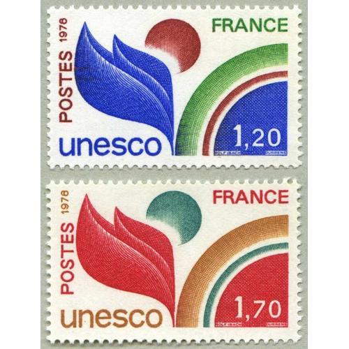 France 1978, Très Beaux Timbres De Service Neufs** Luxe De L'unesco, Yvert 56 Et 57, La Terre, Le Soleil Et Les Plantes.