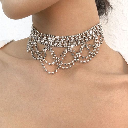 N9005 Bouquet Collier De Cou Plein Diamant Super Flash Dentelle Clavicule Chaîne Banquet Collier Femmes Lvn5875
