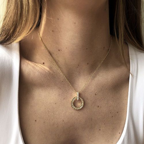 N8404 Diamant Clavicule Chaîne Géométrique Cercle Doux Petit Collier Femmes Lvn5984