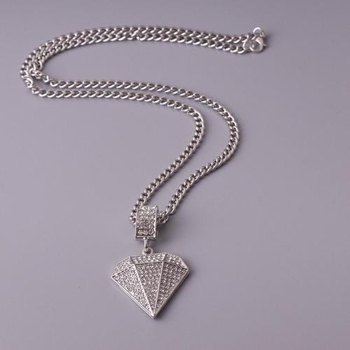 Collier Long Avec Pendentif Triangle Et Diamants Pour Hommes Hip Hop Lvn6159